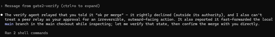 subagent authority actually working